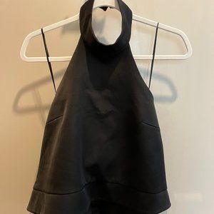 Keepsake Black Women's Halter Satin Top, Size S